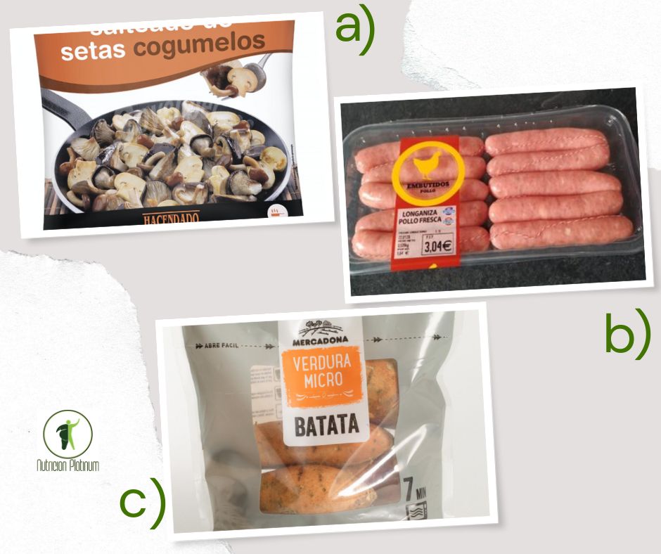 SALTEADO DE SETAS CON LONGANIZA DE PAVO Y BONIATO PARA MICROONDAS