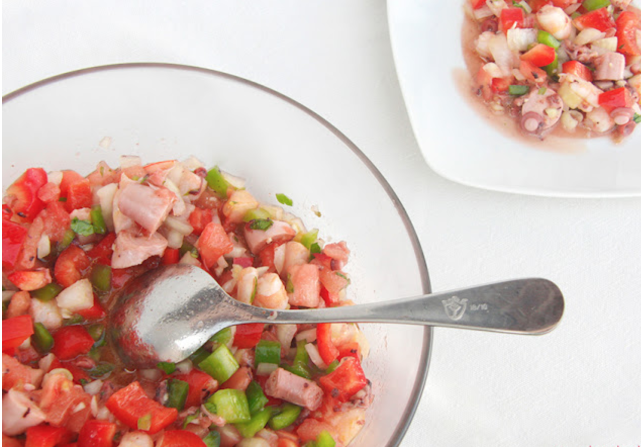 pulpo a la vinagreta o salpicón de pulpo