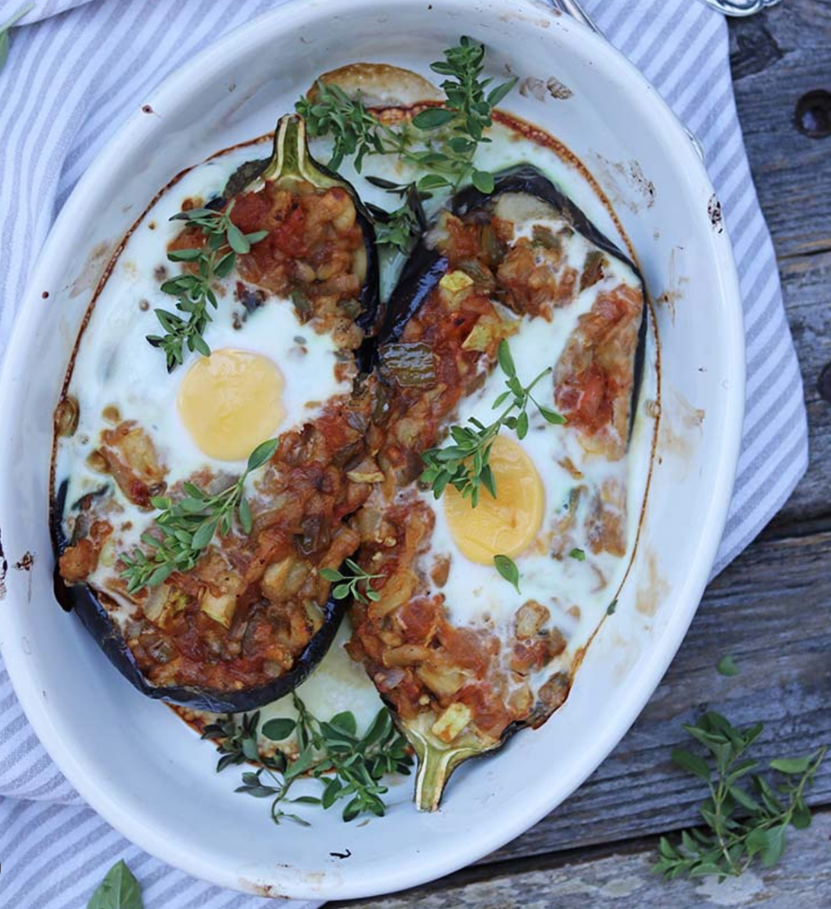 Berenjenas rellenas con huevo