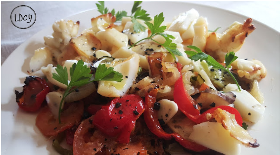 SEPIA CON VERDURAS AL HORNO