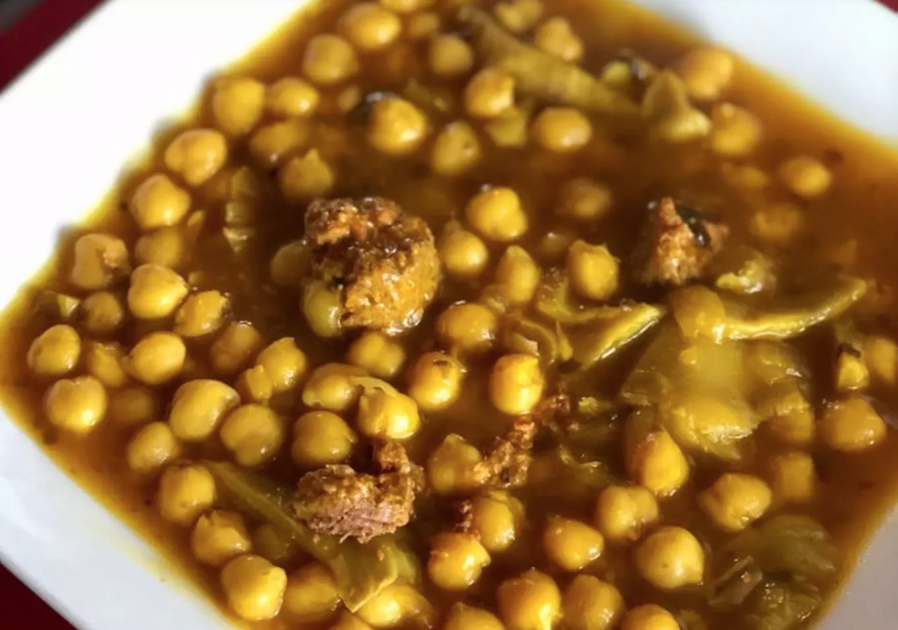 callos veganos con saja testurizada