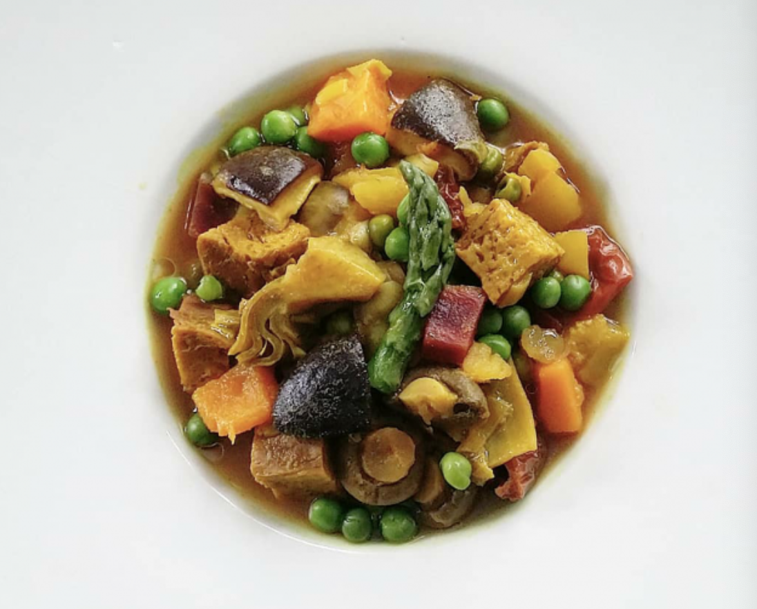 Estofado de verduras y seitán