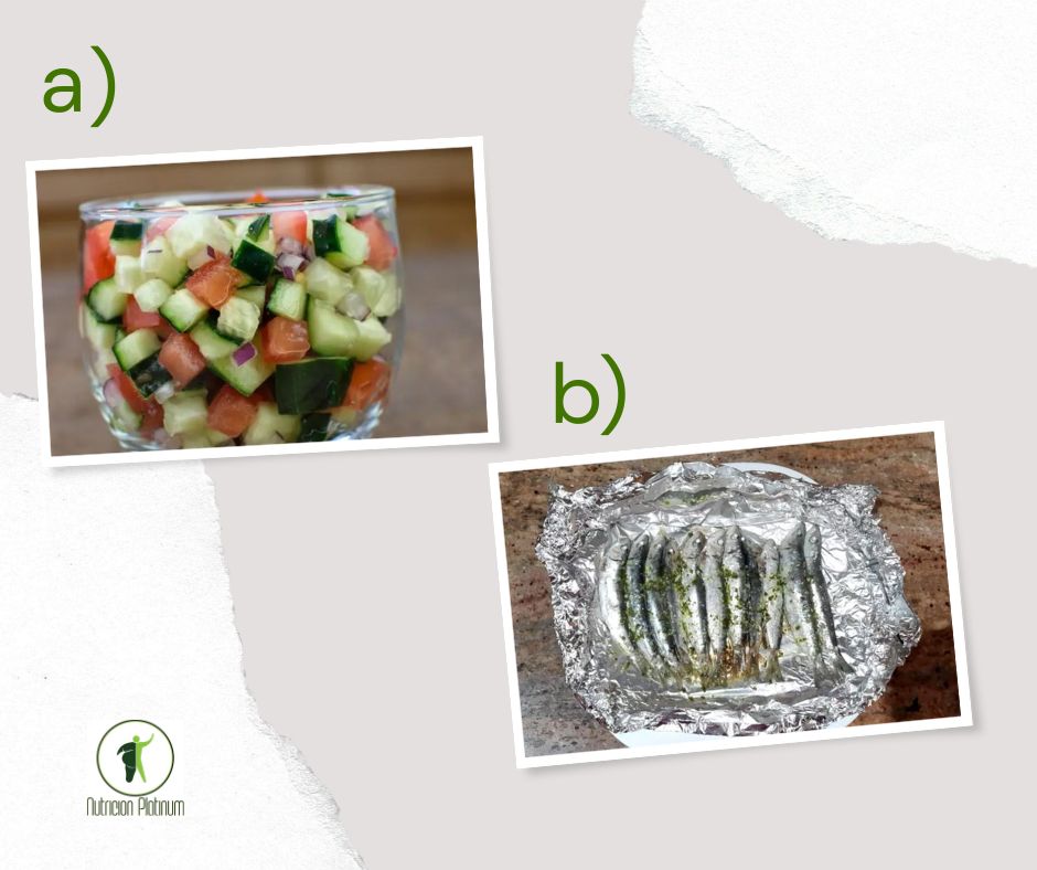 Ensalada de pepino con sardinas en Papillote