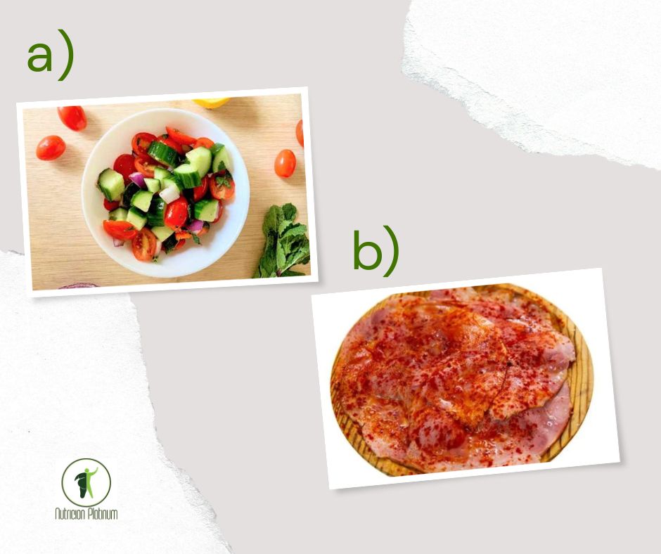 Ensalada Mediterránea acompañado de lacón con pimentón