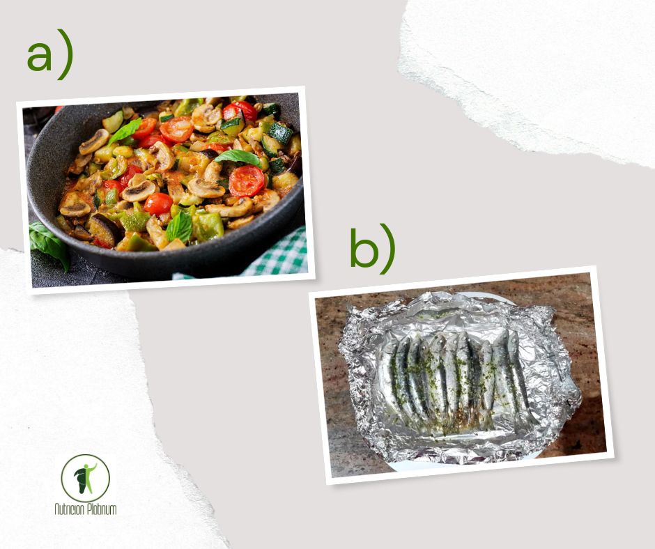 Pepino de guiso salteado con sardinas en Papillote