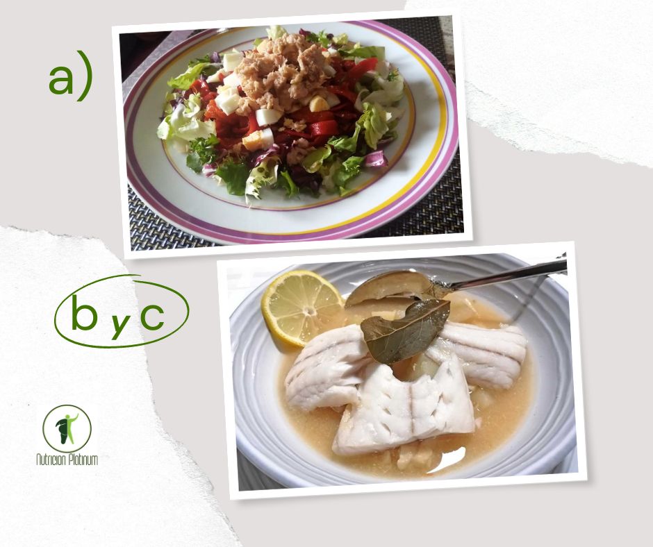 Ensalada de pimientos asados atún y huevo con emblanco malagueño y rosada