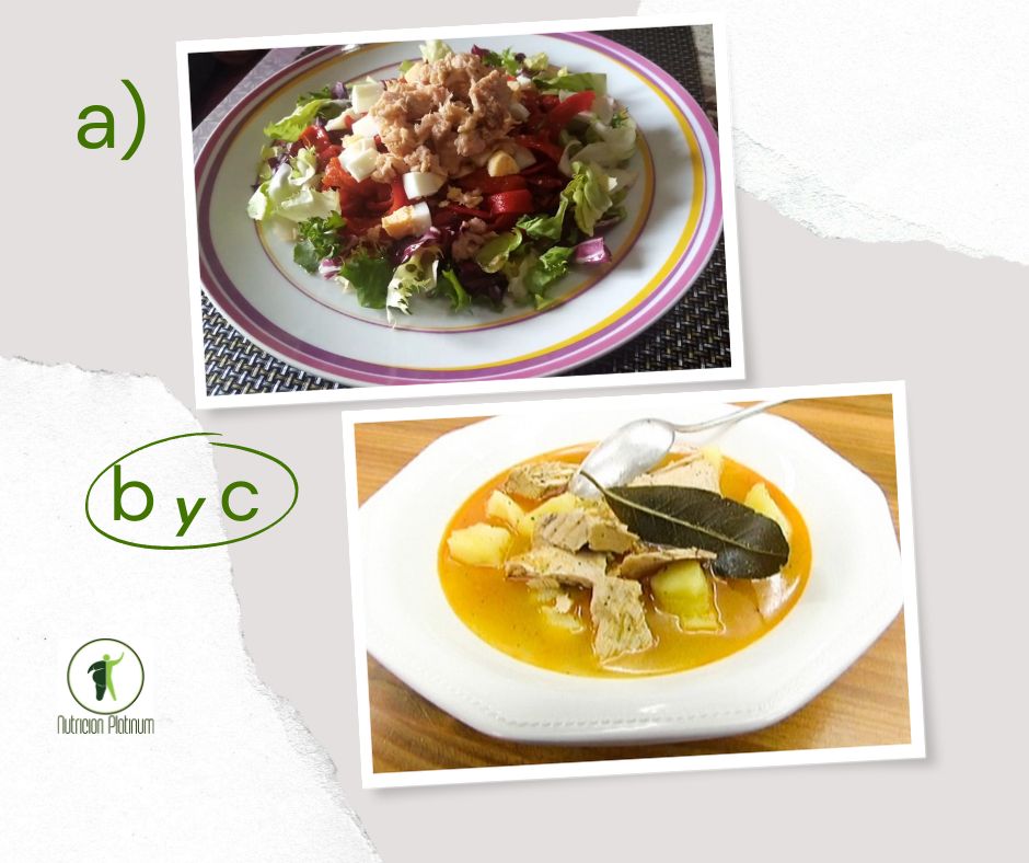 Ensalada de pimientos asados atún y huevo con bonito en escabeche