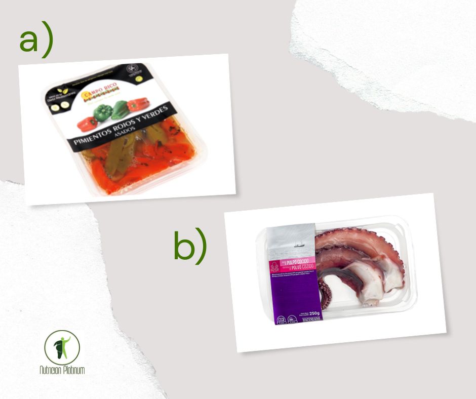 Pimientos asados con pulpo al ajo y perejil.