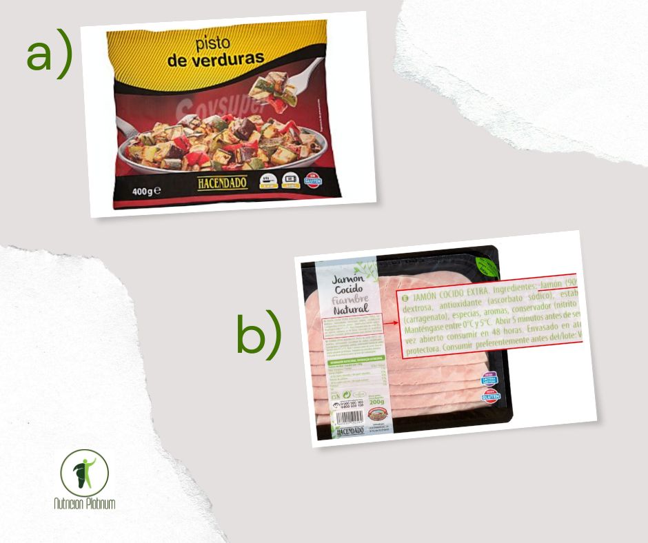 Pisto de verduras con jamón de york.