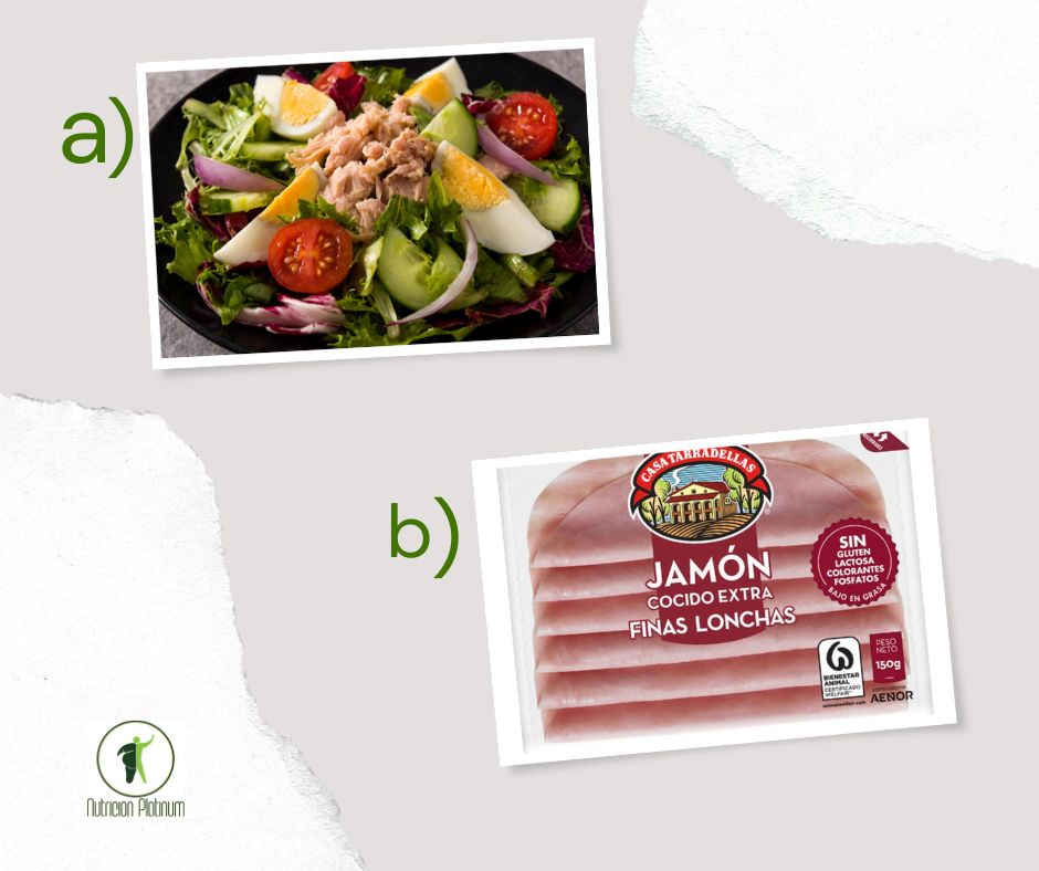 Ensalada mixta con jamón de york extra.