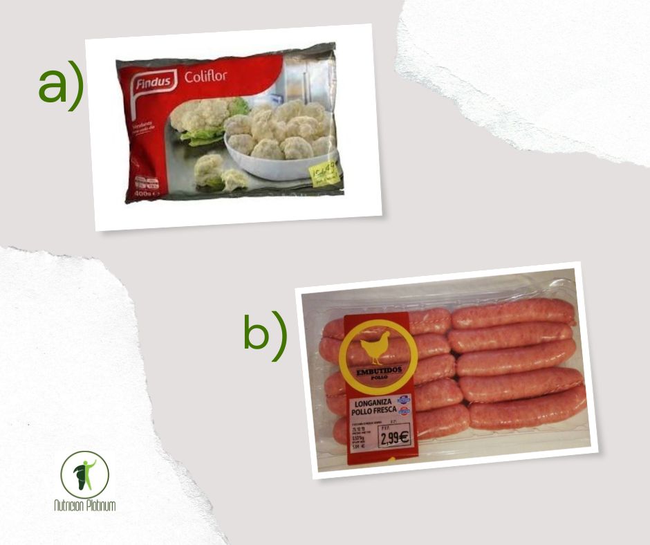 Coliflor con salchichas de pollo.