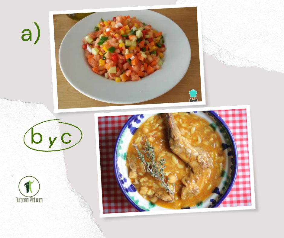 Pipirrana con grullos de Almería  con conejo