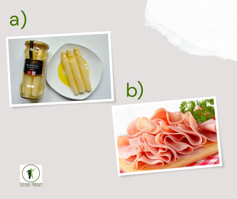 ESPARRAGOS BLANCOS CON  JAMÓN DE YORK