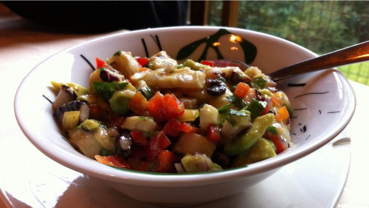 wok de pulpo con verduras