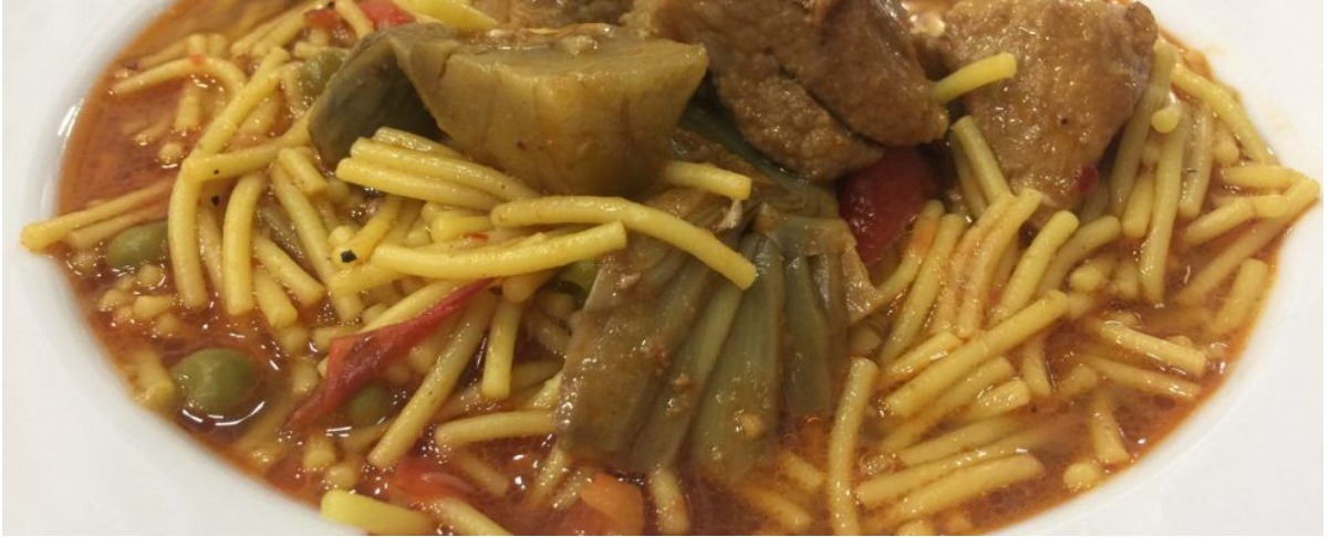 Fideos a la cazuela con carne