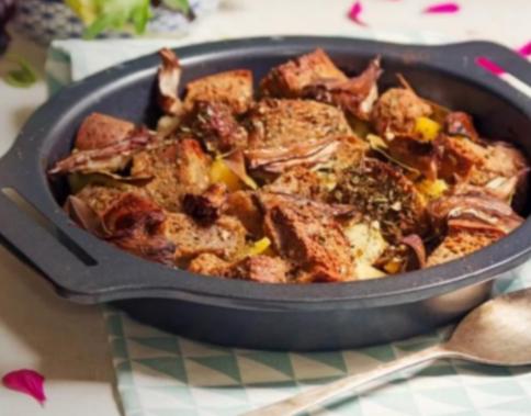 Seitán y verduras al horno